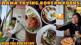 Seoul full Korean cafe Kalimpong, Corn dog, Bibimbap, Burger, Katsu with Rice, Kalimpong food vlog