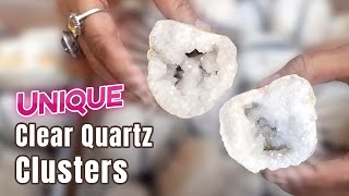 Moroccan closed clear quartz clusters geodes