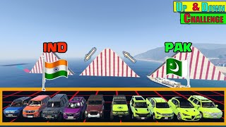 GTA 5 : INDIAN CARS VS PAKISTAN CARS | UP & DOWN CHALLENGE | GTA V MODS!