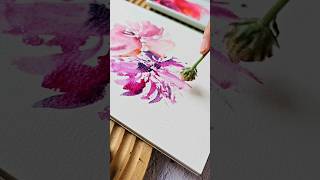 Using flower bud as brush #watercolorart #watercolorartist