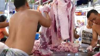 Thailand - smoothest pork cutting skills, meat and pig head