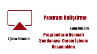 4) Eğitim Bilimleri - Program Geliştirme - Program Sınıflaması, Dersin İşleniş Basamakları