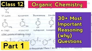 Organic Chemistry Important Questions Answers Class 12 - Part 1