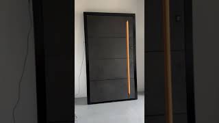 Aluminium front door with recessed light hanbar - exclusivedoors.eu