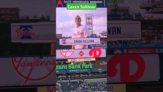 Cavan Sullivan can't throw #firstpitch #horrible #ugly #phillies vs #yankees game #nyy #shorts #home