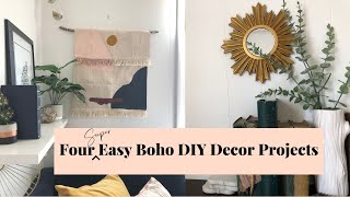 4 BOHO HOME DECOR DIYS FOR SPRING! | Easy Dollar Store + Beginner craft #withme