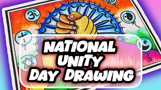 National Unity Day Drawing / National Unity Day poster easy / Rashtriya Ekta Diwas drawing / Unity