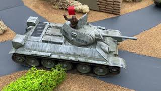 Russia’s victory tank. 1/35 Tamiya T34, 1/32 Airfix Russian soldiers