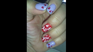 Fast & easy valentine nail design