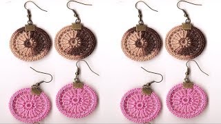 ARETES REDONDOS -- TEJIDAS A CROCHET