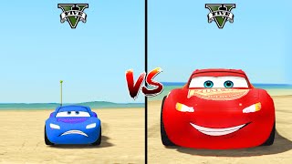 Small Lightning McQueen vs Big Lightning McQueen vs Giant Lightning McQueen in GTA 5 - which is best