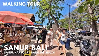 Daytime Situation in Sanur Bali | Walking Tour Sanur Harbour Bangsal Segara Bali Today Activities