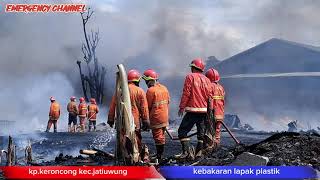 KEBAKARAN LAPAK LIMBAH PALET PLASTIK AREA DALAM KAMPUNG PEMUKIMAN WARGA