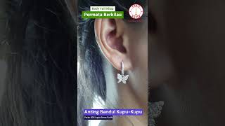 Anting Wanita Model Kupu-Kupu Perak Asli Silver 925 Lapis Emas Putih  #jewelry #anting #perak #emas