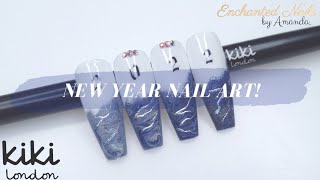 New Year Nails 🎉 Marble Nails with Foils & Water Decals!