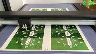 High gloss materials, 4 sheets on Vulcan FC700VC Digital flatbed cutting machine without QR