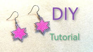 Kolczyki gwiazdki z koralików 2 mm | DIY Tutorial | Bead earrings