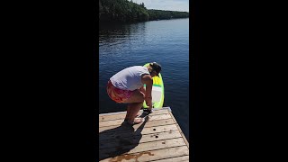 Pressure washing the dock