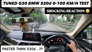 Tuned G30 Bmw 520d 0-100 Km/h Test ., Faster Than 530d ..? Shocking Reaction