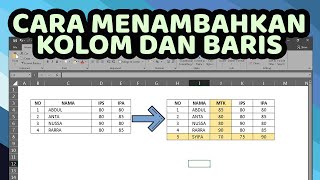 Cara Menambahkan Kolom dan Baris di Microsoft Excel