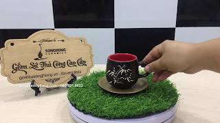 Ly Tách Trà Cafe Men Matt Khắc Tay - Đặt Hàng LH: 093.891.8622  [gomsusonghong.com]