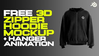 FREE 3D Zipper Hoodie Mockup (No Plugins) - Blender Tutorial