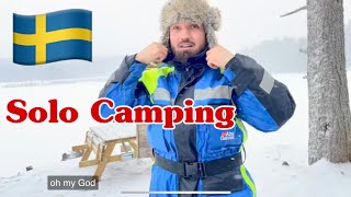 overnight camping in deep snow #wintercamping