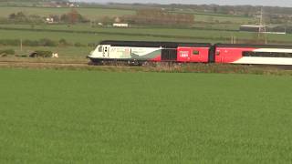 43238 speeds past Ulgham Grange