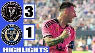 Messi hat trick in 5 minutes | Inter Miami vs Philadelphia 3-1 | Highlights & Goals