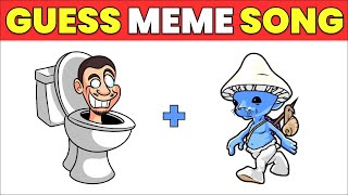 Guess The MEME Song by EMOJI | Smurf Cat, Grimace, Skibidi Toilet, Salish Matter, Wednesday