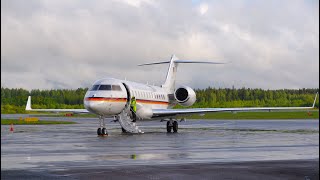 German Air Force Bombardier Global 6000 and other small jets at Tampere Pirkkala