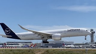 Lufthansa Airbus A350-900 landing at Los Angeles International Airport KLAX