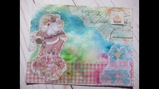 Shabby Christmas in July   Mail Art Envelope