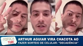 Ex-BBB Arthur Aguiar vira chacota ao fazer sorteio de celular: "Que decadência"