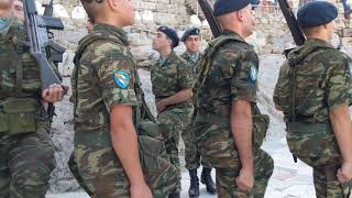 Greek Soldiers marching at The Acropolis