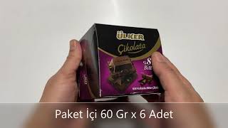 Ülker Kare %80 Kakaolu Bitter Çikolata 60 Gr x 6 Adet