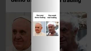 1 year demo trading vs 1 week real trading #demotrading #realtrading #trading #demo #shorts