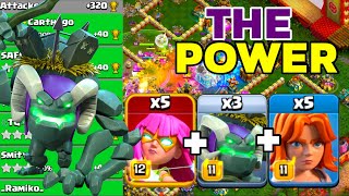 Unstoppable Power: TH16 Witch Golem Valkyrie Super Archers Crushing Legend League Attacks!