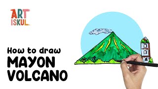 How to Draw Mayon Volcano | Simple and Easy Landscape Drawing Tutorial For Beginners