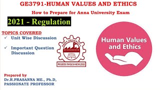 Anna University Exam Preparation - GE3791 Human Values and Ethics - Important Questions