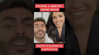 Juliette cantando com Rodolffo em ensaio da live de Wesley Safadao.