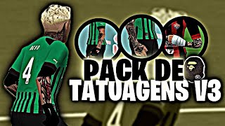 PACK DE TATUAGENS V3 PARA PES PPSSPP 2024 +60 TATUAGENS COM LUVA MUNHEQUEIRA E MANGA LONGA bape nike