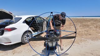 miniplane 140cm prop paramotor take offs and flying