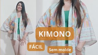 COMO FAZER UM LINDO KIMONO/muito fácil sem molde/ corte e costura rápido e prático/ para iniciantes