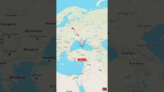 Distance between Minsk to Tel Aviv Palestine #moscowregion #aviation #ukrainerussiaborder #kuznetsov