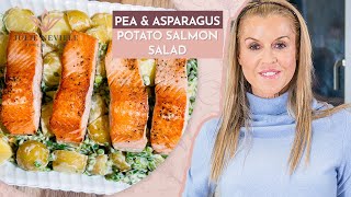 PEA AND ASPARAGUS POTATO SALMON SALAD recipe by Home Cooking with Julie Neville