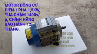 Motor điện 1 pha Toàn Phát 1,5kw(2hp) tua 2900v/p cam kết lõi đồng 100%, bảo hành 12 tháng.