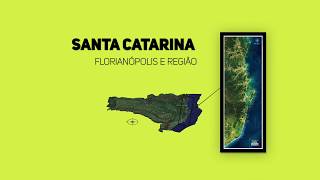 Poster e mapa aéreo de Santa Catatarina - Florianópolis e Litoral - Topografica