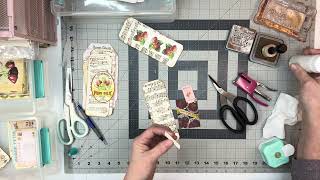 Ephemera makes tags for strawberry journal￼