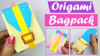 Easy Origami Paper School Bag | Diy Origami Bagpack | Backpack Origami | Diy Works